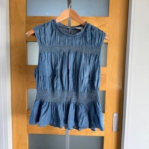 Joe's Jeans Denim Smocked Blouse